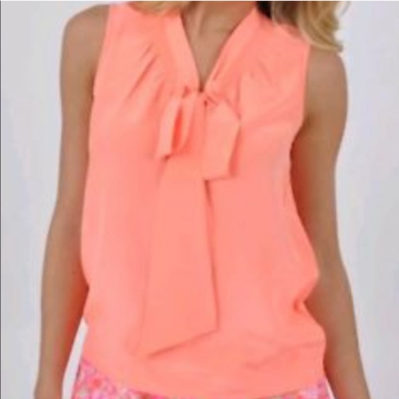 Lilly Pulitzer Tops - Lilly Pulitzer Orange Silk Dahlia Top